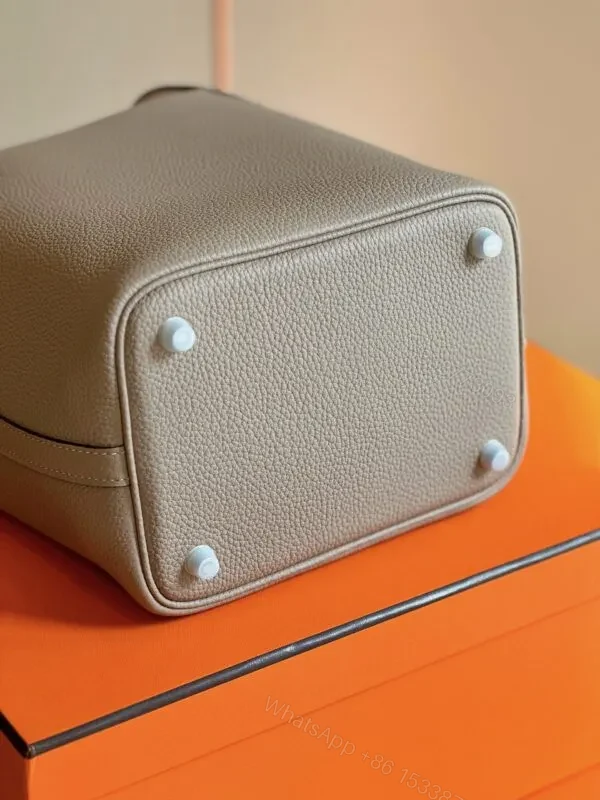 View 7 of HN 18 Gray togo leather Sliver Hardware