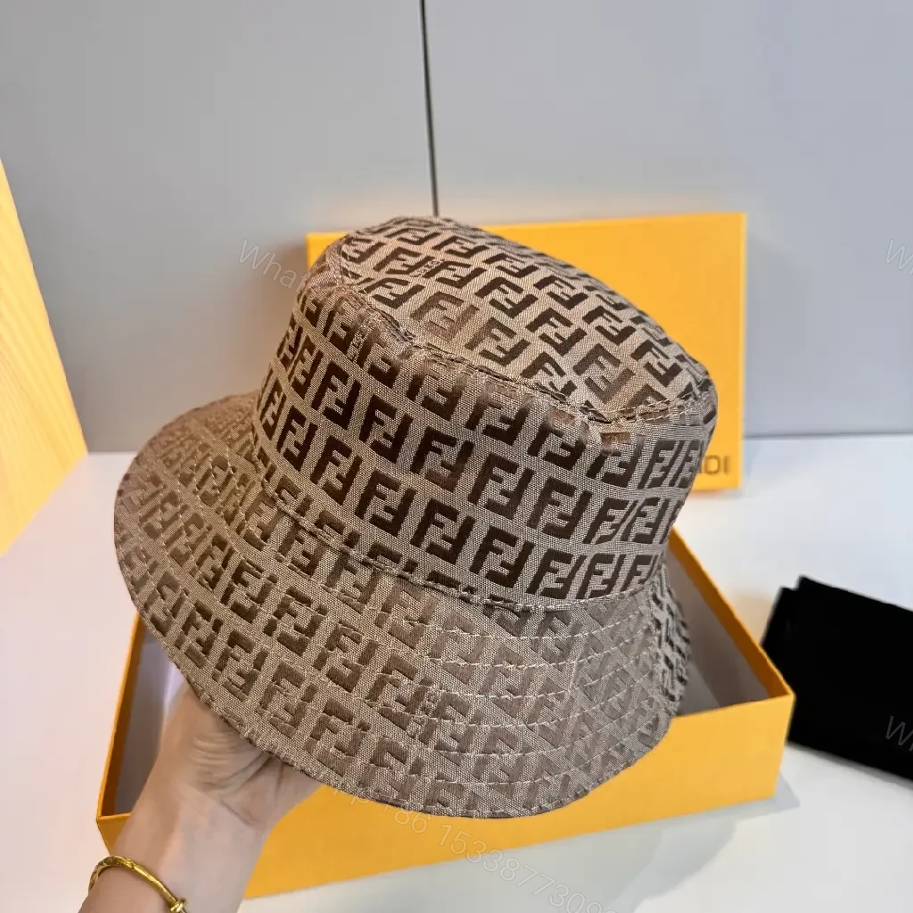 View 6 of Beige/Brown Quilted FF Pattern Bucket Hat with Brim