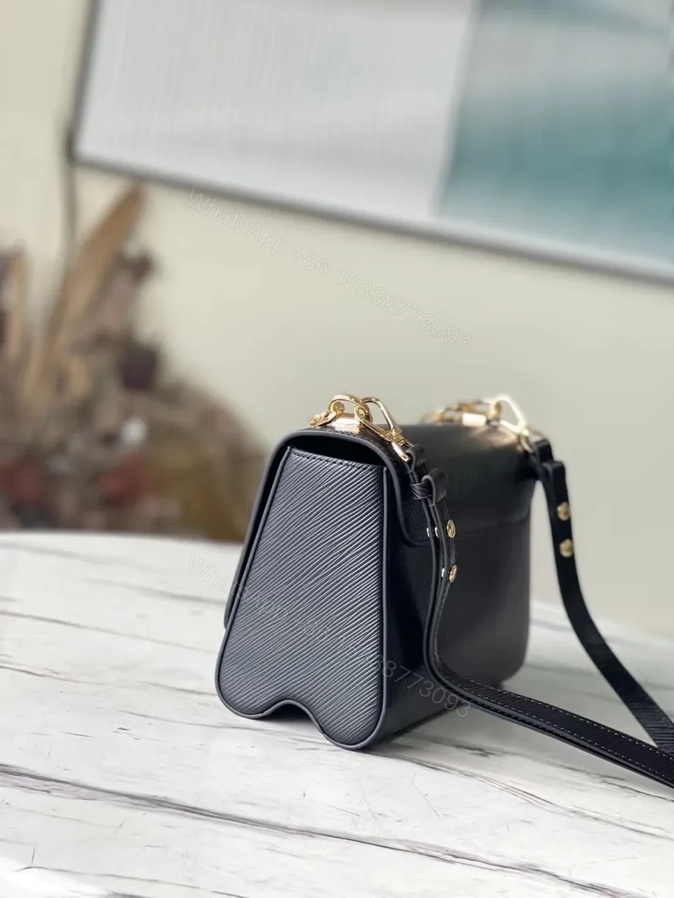 View 2 of Louis Vuitton LV Twist Mini Like Auth Lock Gold Handbags 23x17x9.5cm