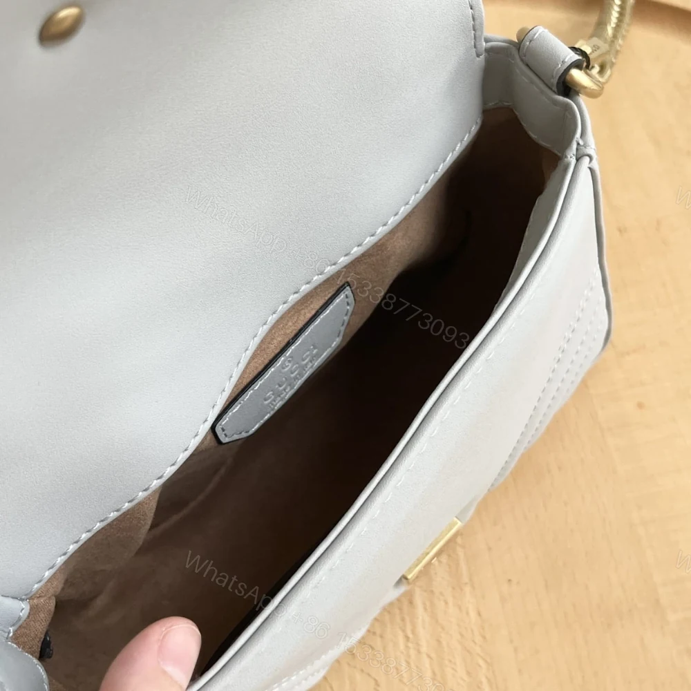 View 8 of Gucci GG Marmont Matelassé Chevron Mini Top Handle Bag Light Grey 21Cm 547260 AABZC 1712