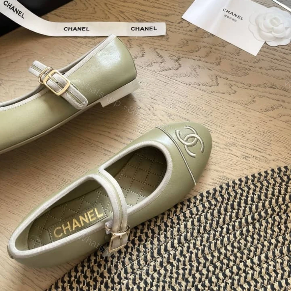View 4 of Chanel Mary Jane Ballet Flat Dark Green