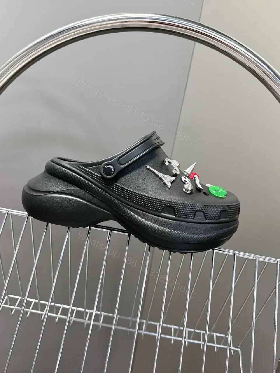 View 5 of Bold Black Slip-Ons: Luxe Embellished Couture Sneaker