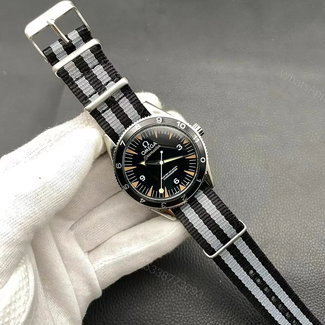 View 2 of Omega seamaster 300 co-axial master chronometer “spectre” Replica