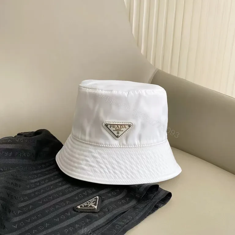 View 5 of Prada White Nylon Bucket Hat â€“ Luxe Minimalist Style