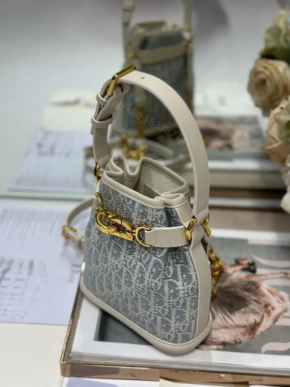 View 6 of Compact Monogram Buckets Bag with Luxe Hardware