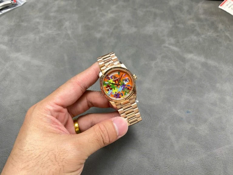 View 4 of Day-Date 36mm Super Clone 128235 Puzzle Emoji Jigsaw Motif Dial