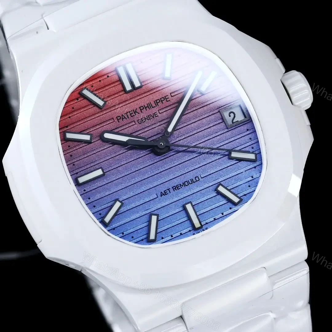 View 4 of Patek Philippe Gradient Nautilus Watch White Ceramic Bracelet Ultimate 40MM PP-NAU-GRAD-PBL-WCER40