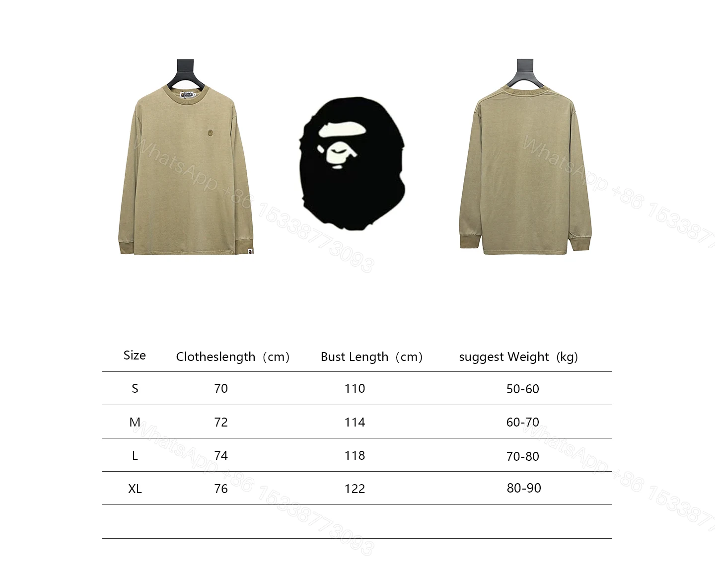 View 9 of BAPE Ape Head Small Logo Embroidered Sleeves Yellow