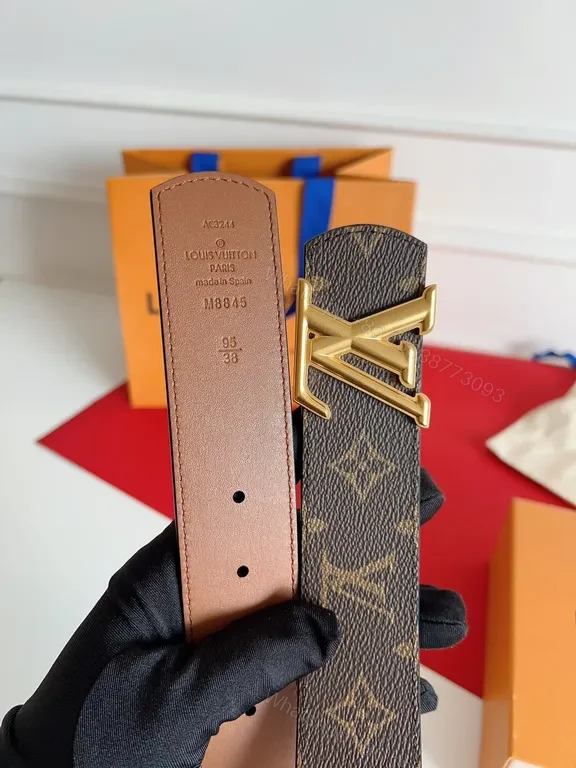 View 8 of Lux Monogram Belt with Gold Buckle â€” Luxury Everyday Accessory