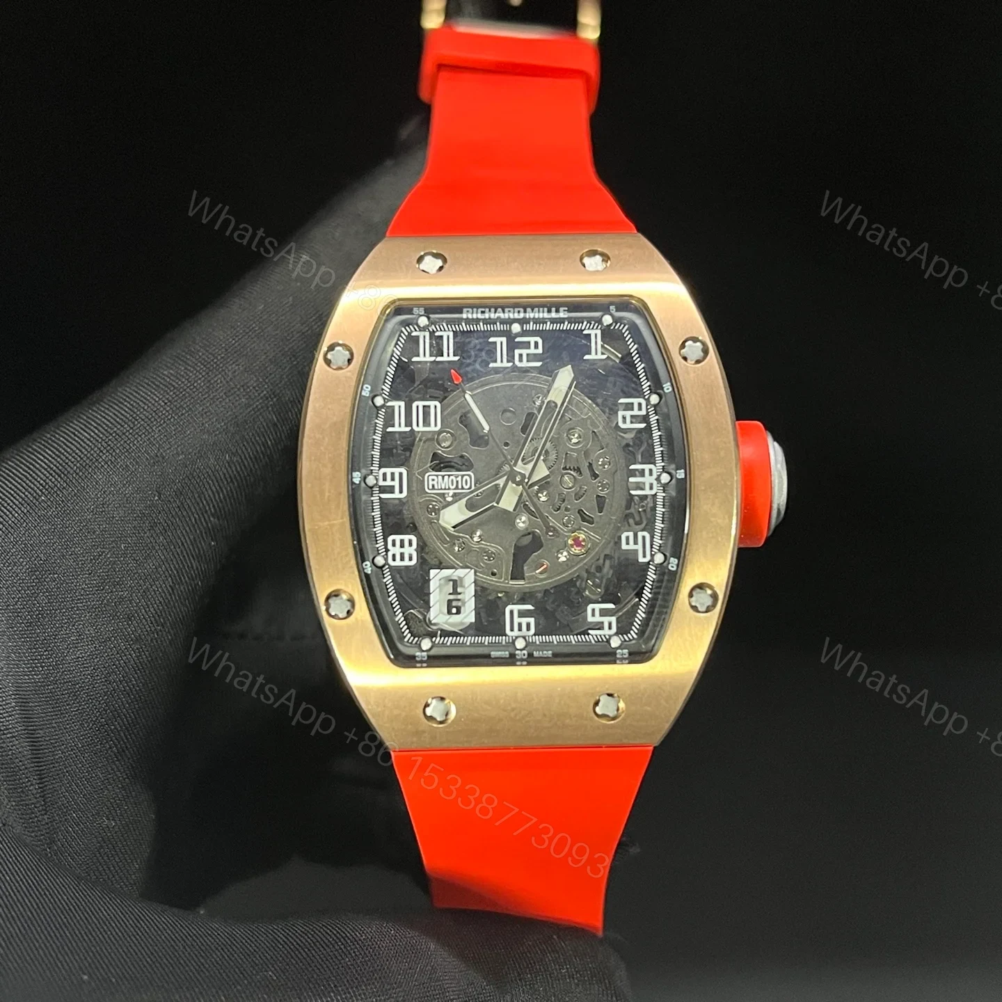 Luxury Skeleton Automatic Red Strap Watch RM010-SKELETON-2026 — view 1