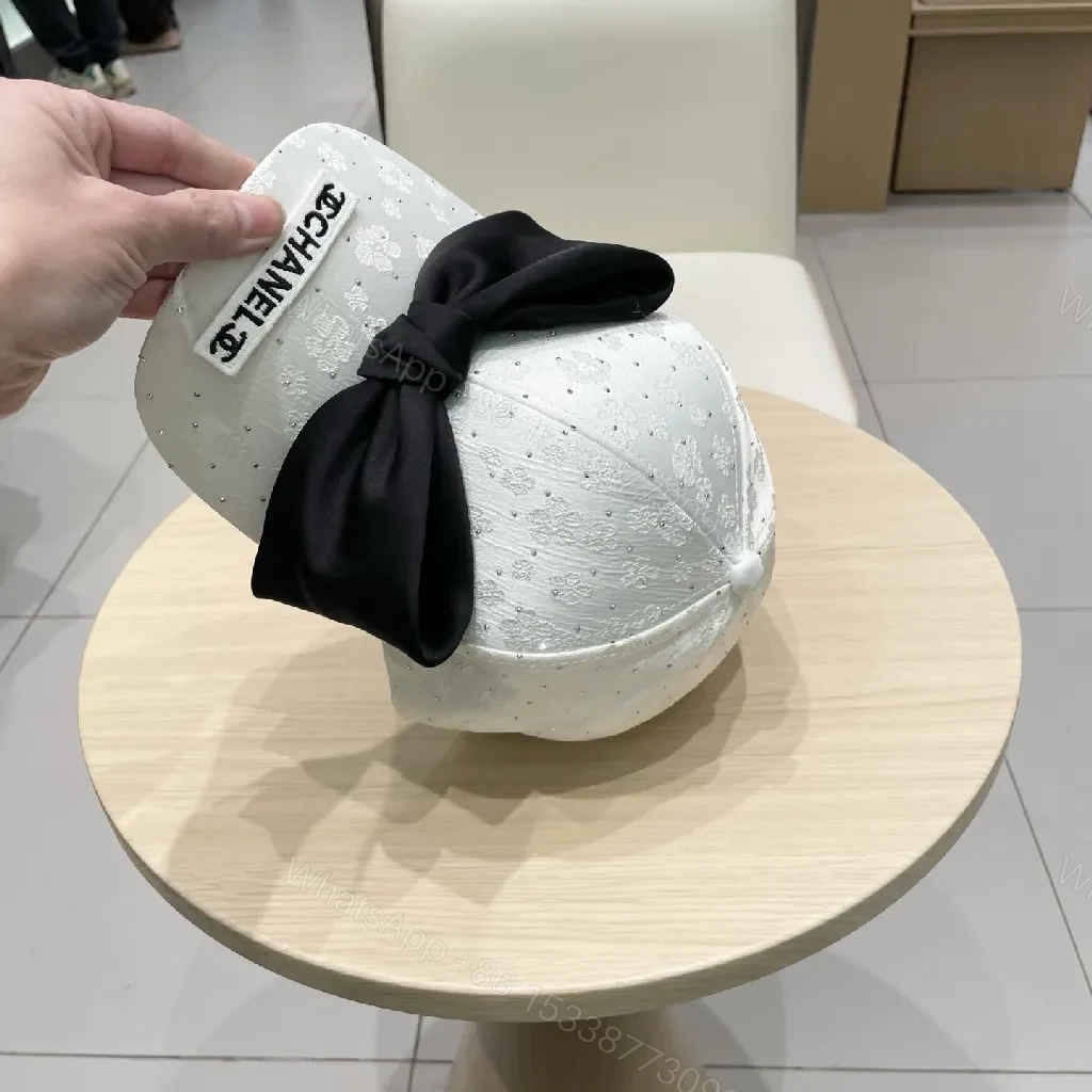 View 2 of Embellished Cap with Silk Bow – Lightweight Luxe Cap