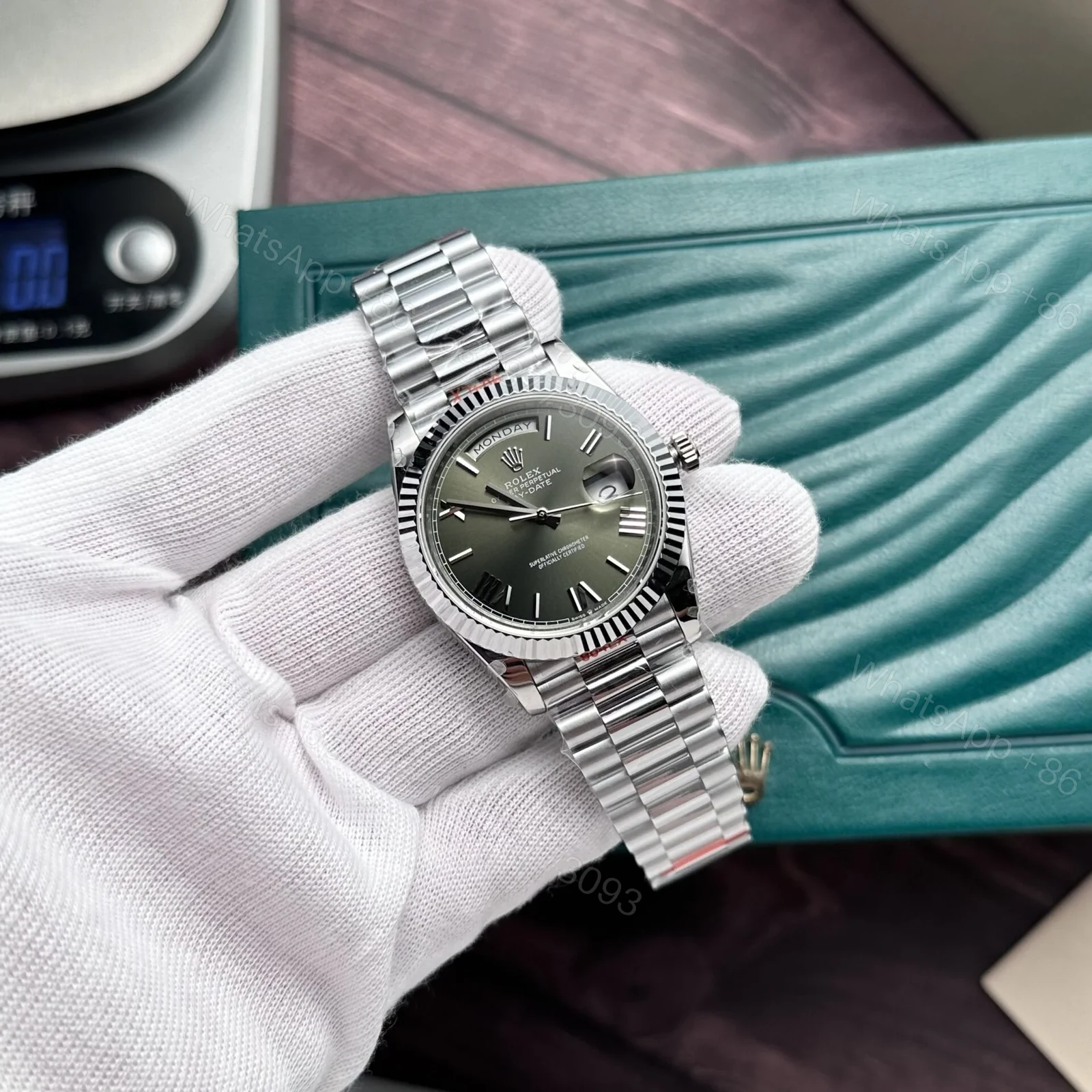 View 4 of Superclone Rolex Day-Date Olive Green Dial 228239-0033 40 mm