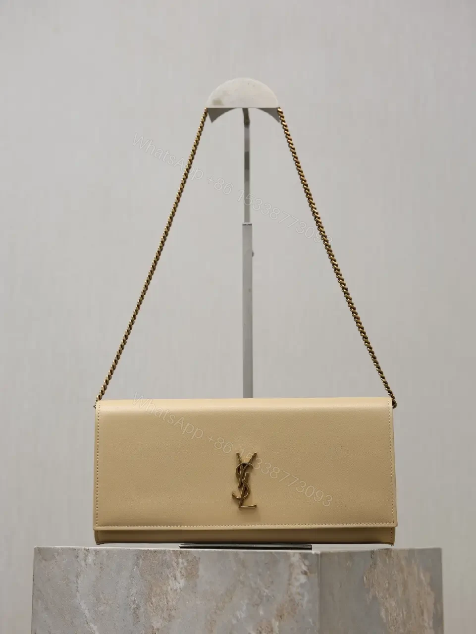 Minimalist Saddlebag with Signature Chain, Leather, Compact Crossbody — view 1