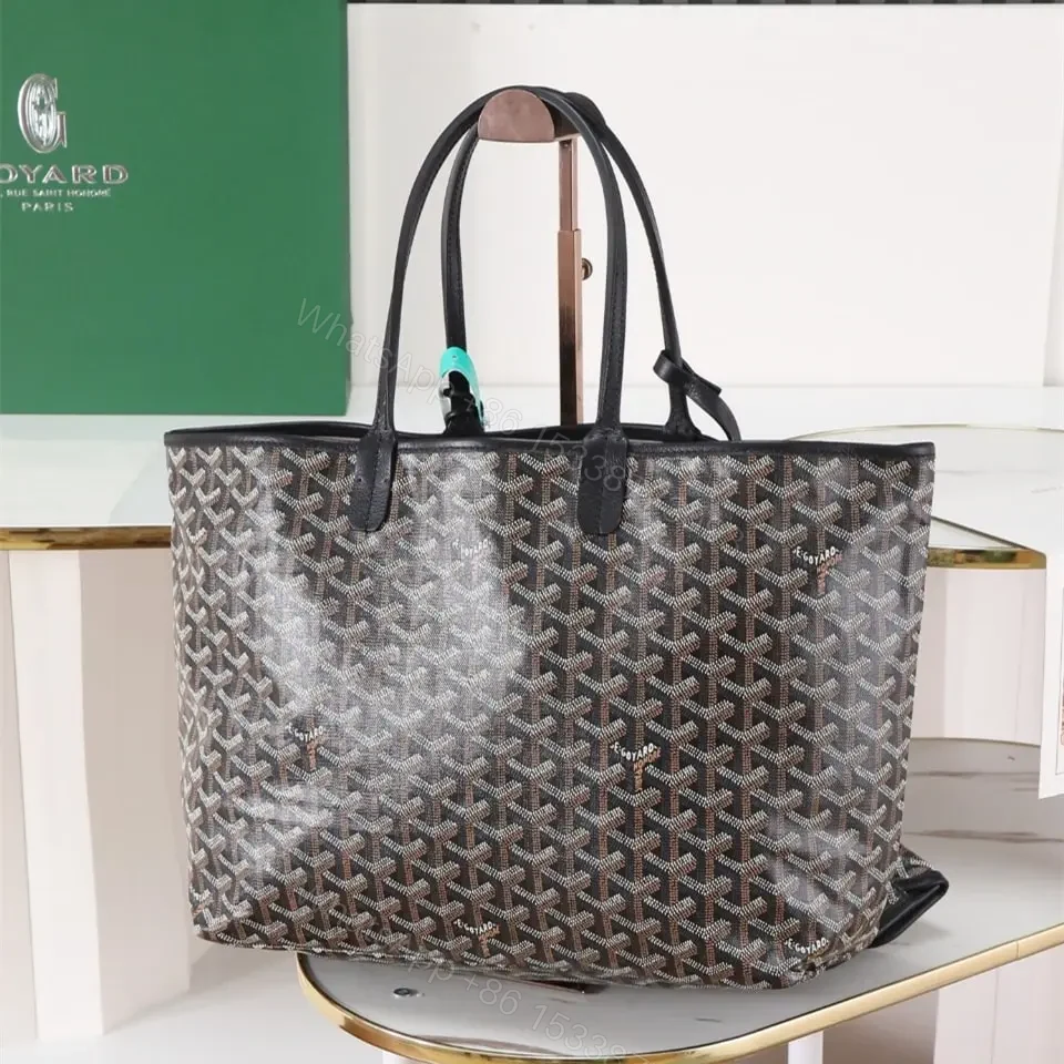 View 2 of 高仿Goyard*STLOUIP2滿印Tote手提袋黑色免檢版小號