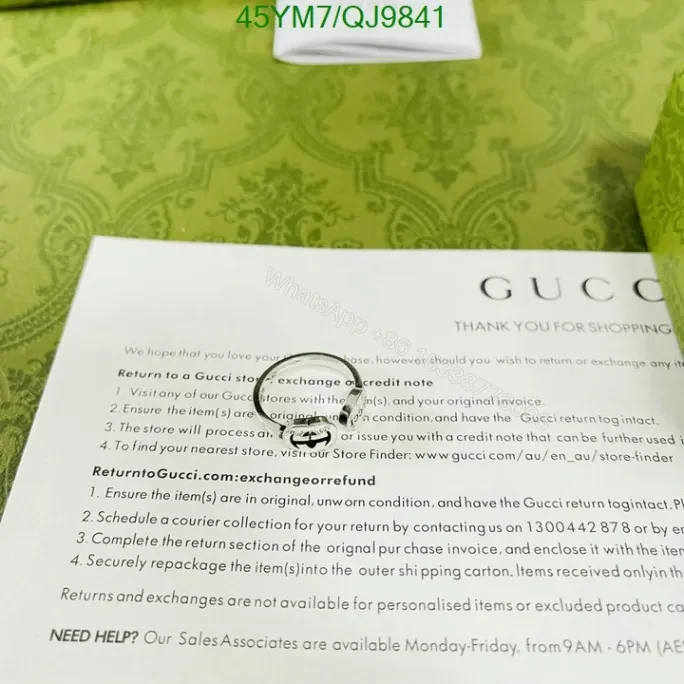 View 3 of Gucci Ring for Women in White QJ98418 – Luxury Copy 1:1