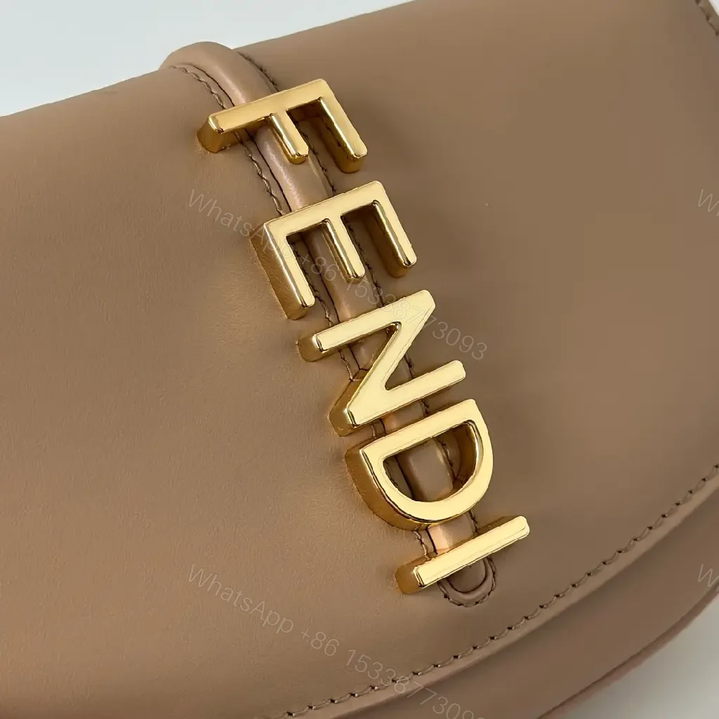 View 5 of Chic Leather Crossbody Bag with Gold Logo