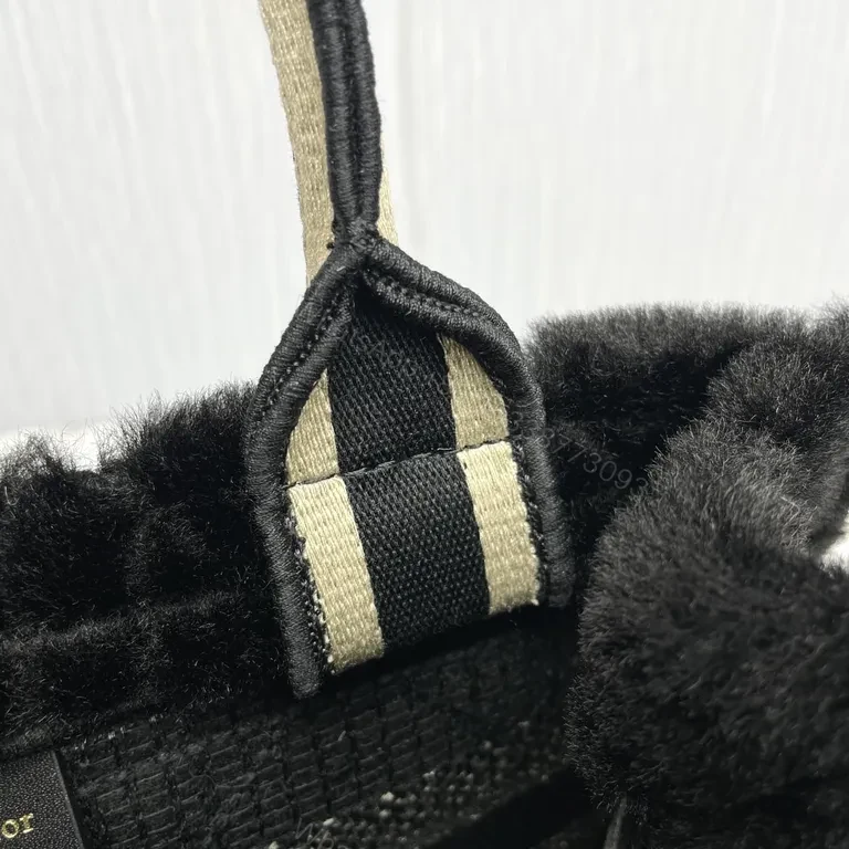 View 3 of Bold BouclÃ© Dior Tote: Shearling Trim Luxury Bag