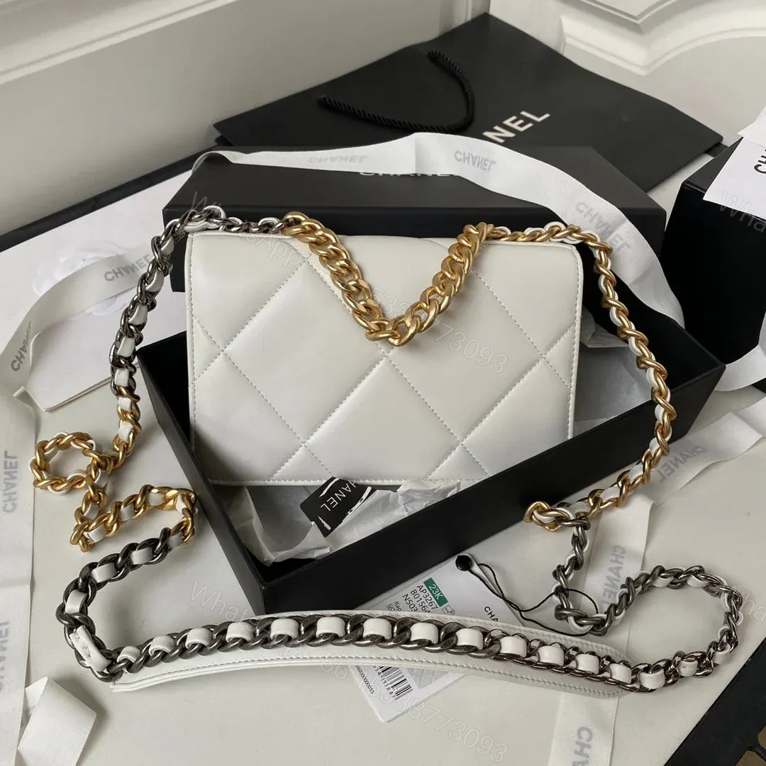View 9 of CHANEL 19 WOC 19CM WHITE LAMBSKIN GOLD