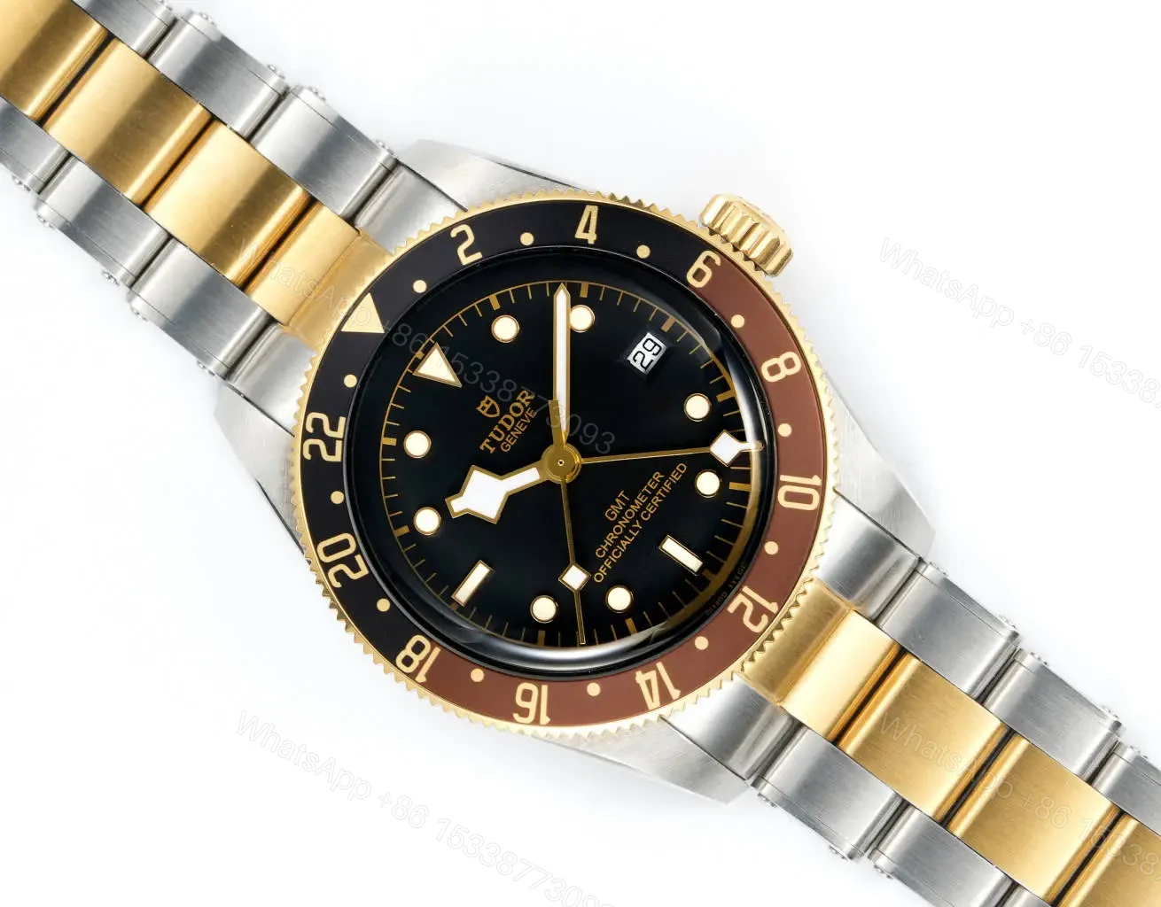 View 4 of Tudor GMT Watch Black Bay Two Tone Gold Steel Bracelet Premium 41MM TUD-GMT-BB-BLK-TT-GST-41
