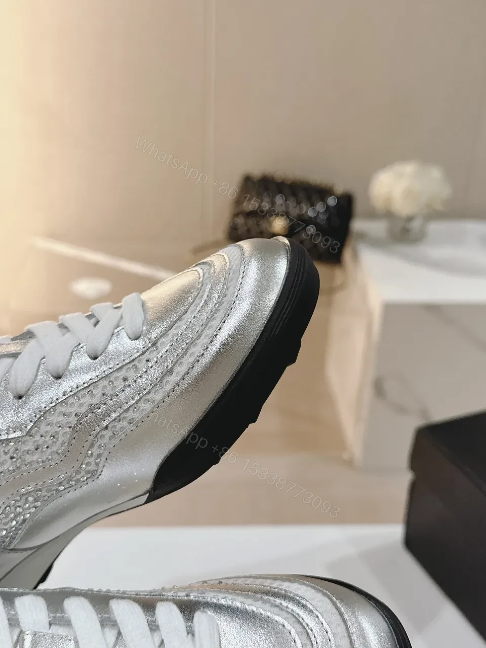 View 5 of Metallic Luxe High-Top Sneakers with All-Day Comfort