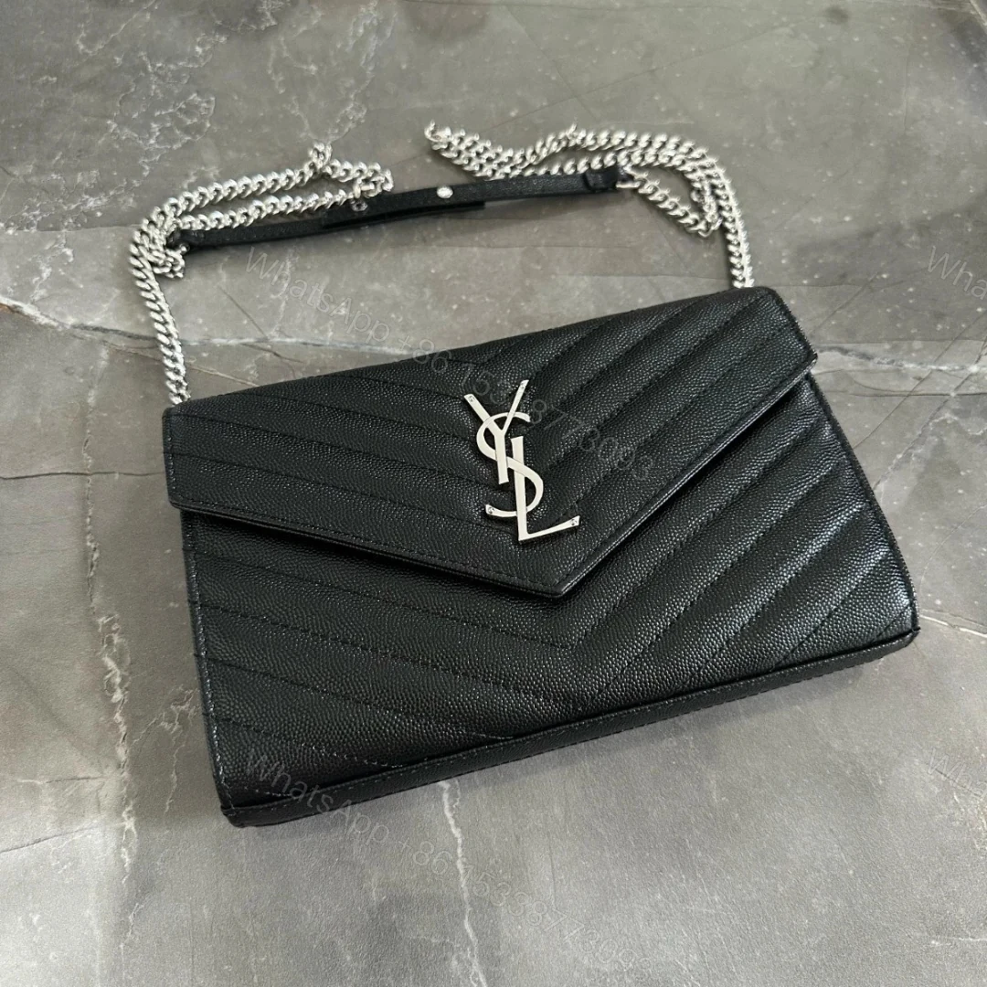 YSL Woc black with sliver hardware — view 1