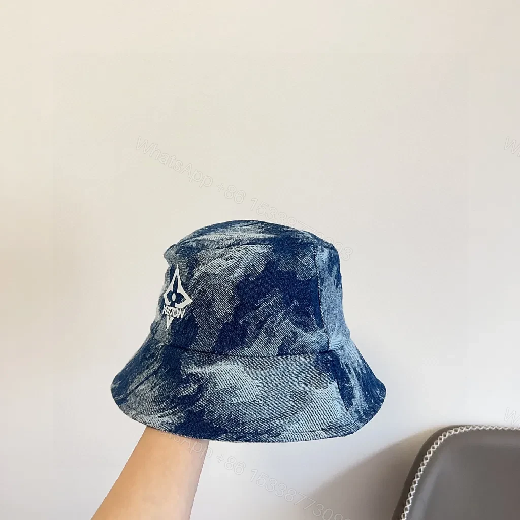 View 5 of Textured Denim Bucket Hat: Luxe, Designer-Inspired Emblem