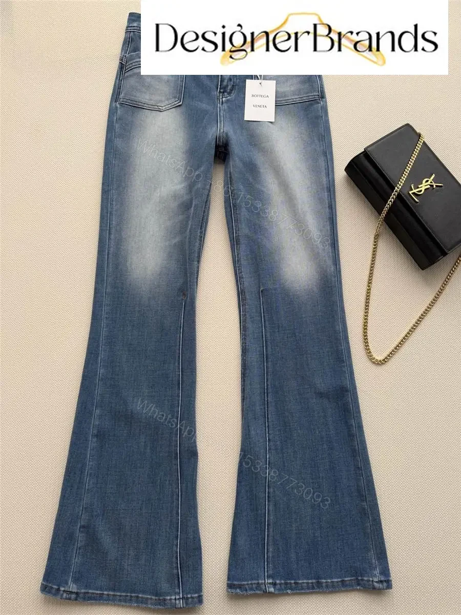 View 3 of Bottega Veneta Medium Indigo Flared Jeans