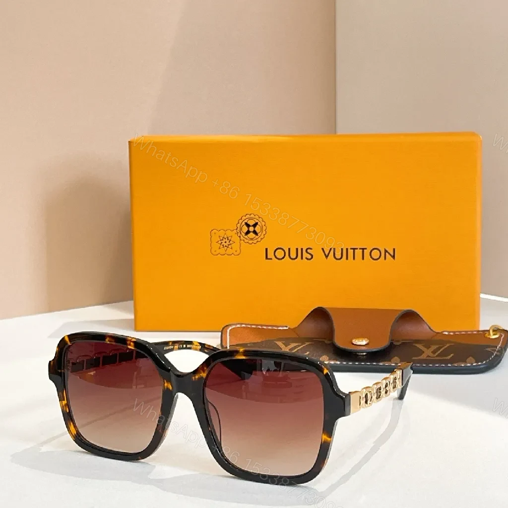 View 2 of Bold Square-To-Oval Eyewear with LV-Pattern Accents