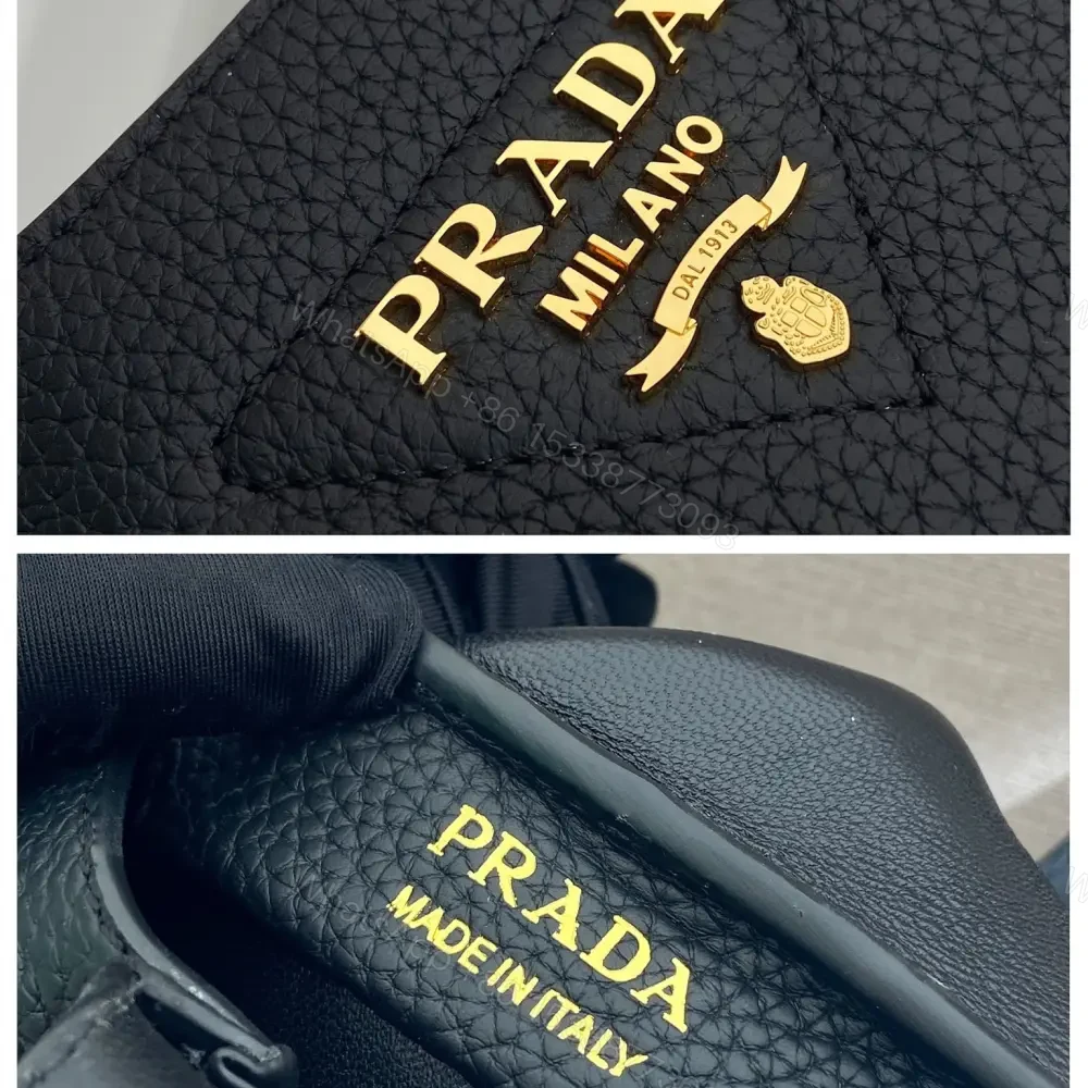 View 8 of 高仿Prada*Tote系列1BA349徽標手提包金扣黑色Mini免檢版