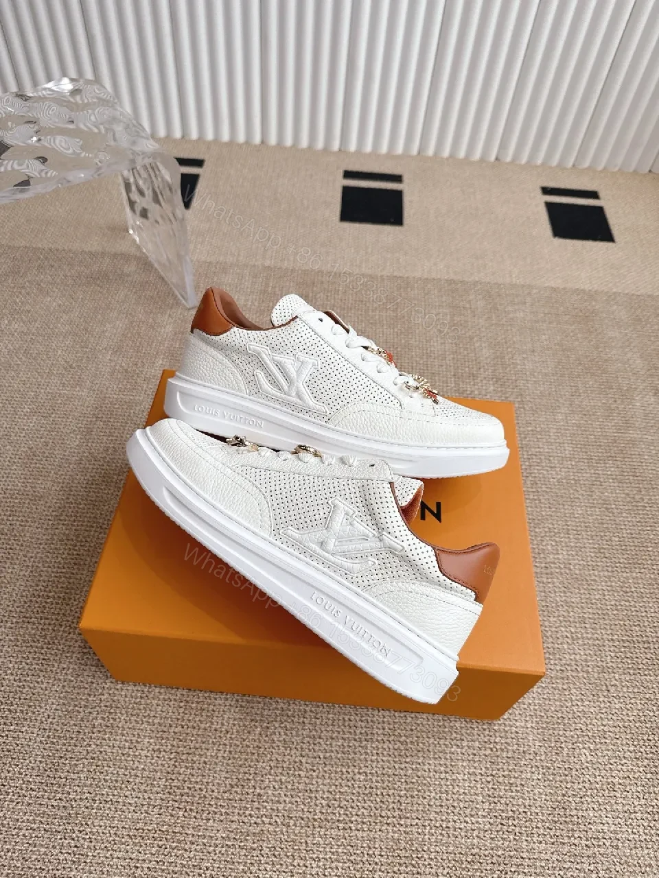 View 5 of White Leather Low-Tops: Playful Charm Luxury Sneakers