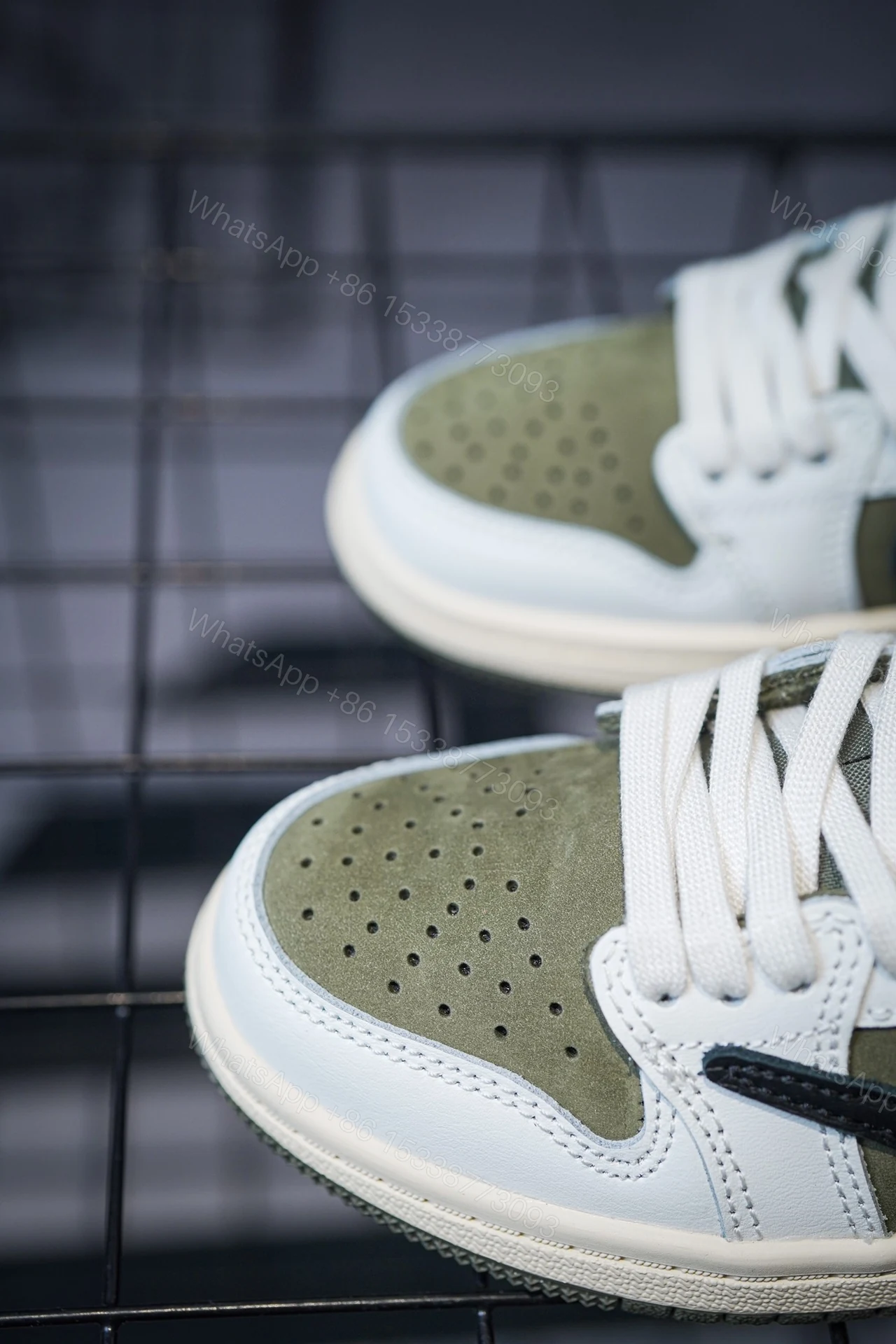 View 6 of Kid Shoes TS x Air Jordan 1 Low Olive