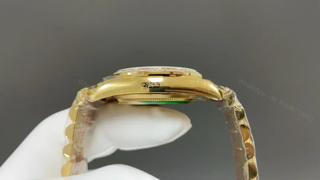 View 5 of Rolex Day-Date 36 Yellow Gold Diamond Green – Ombré President 128348RBR-0068