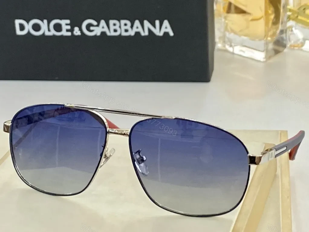View 2 of Dolce & Gabbana Aviator Sunglasses â€“ UV400, Metal Frame, 6 Lenses