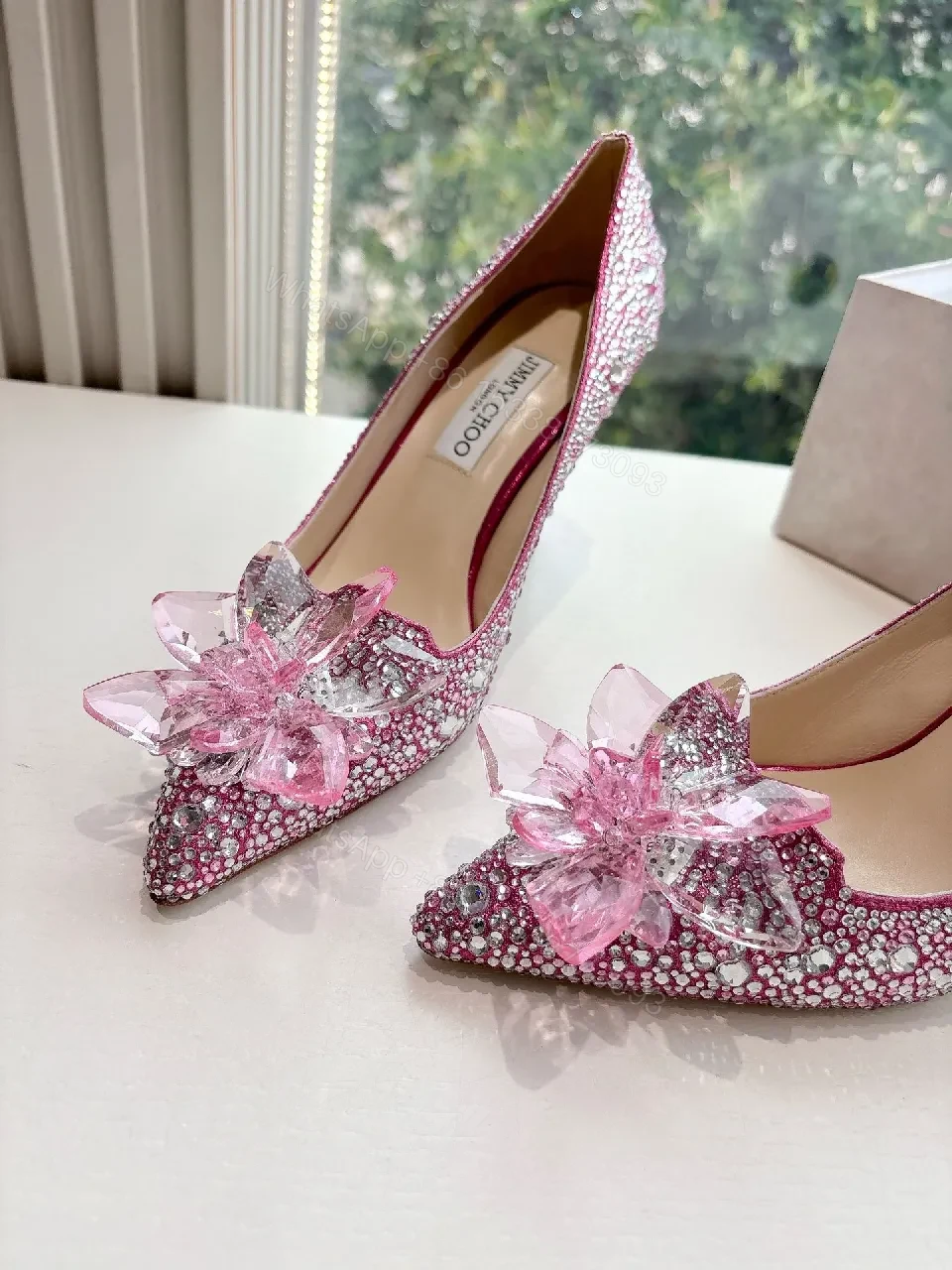 View 7 of Pink Crystal-Accent LV-Style Pumps