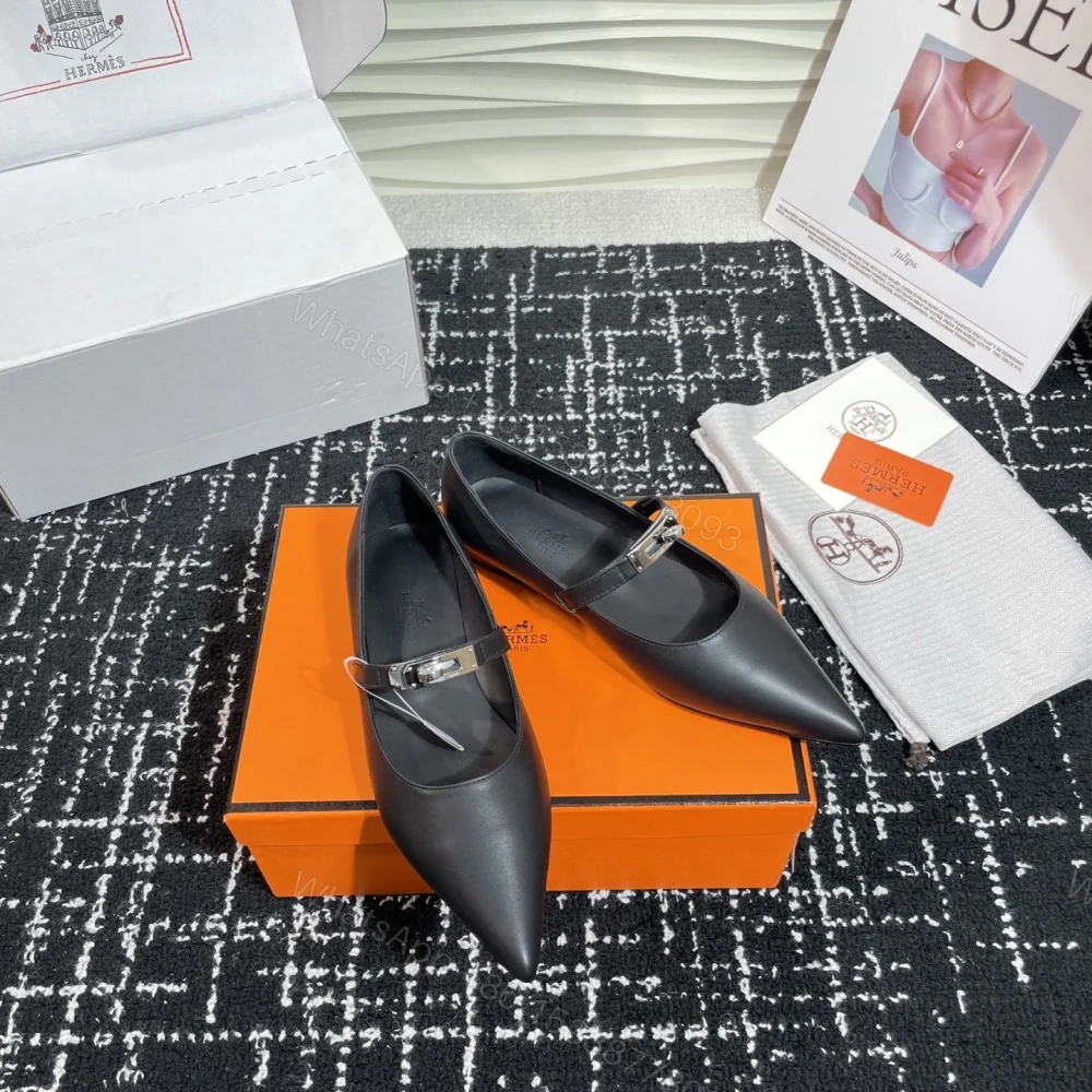 View 3 of 高仿Hermes*Kelly系列H251002Z02小牛皮休閒單鞋黑色免檢版