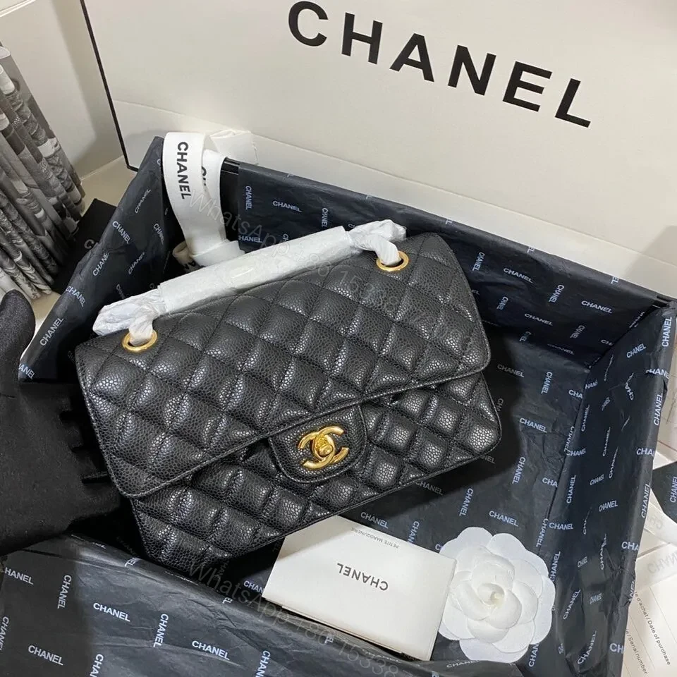 View 4 of Quilted Leather Flap Bag - Black Gold Hardware, Chic Evening Style