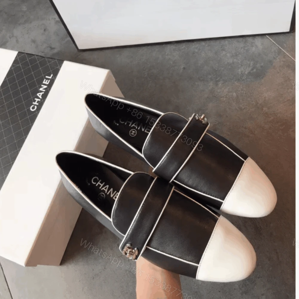 View 3 of Chanel CC Cap Toe Slip On Loafers Black