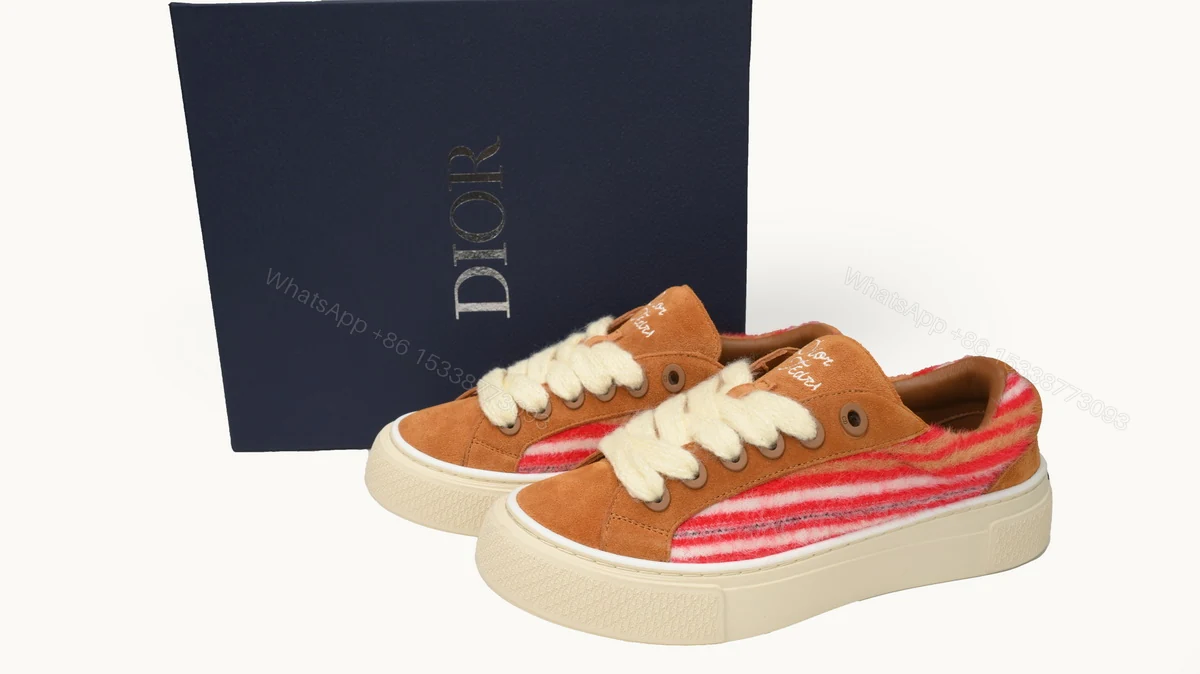 Dior B33 Sneakers Release Brown Red Stripes 3SN272 ZIR1 6536 — view 2