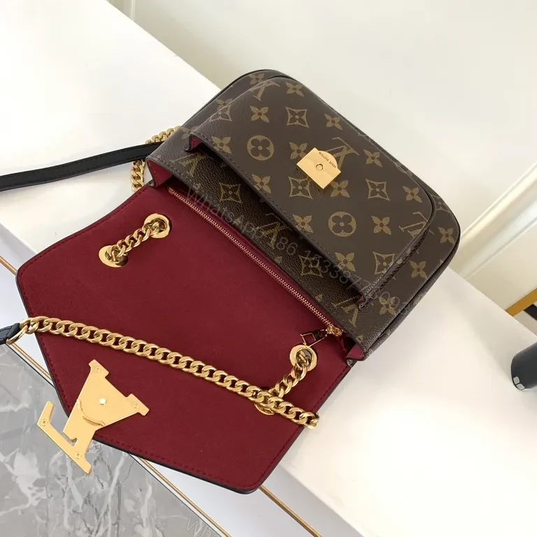 View 8 of Compact Monogram Canvas Bag with Luxe Chain, Crossbody Style