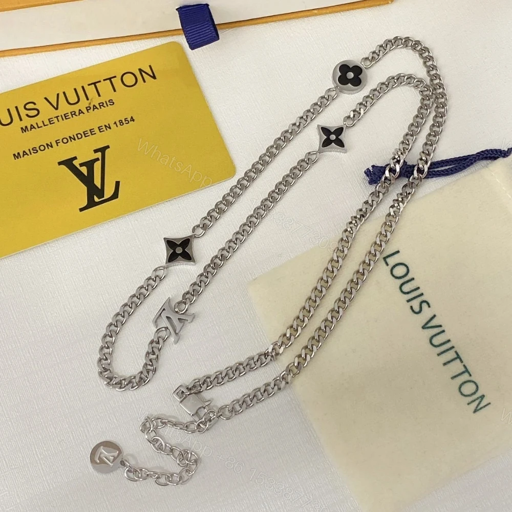 View 9 of LOUIS VUITTON LV SPIKE CHARMS NECKLACE SILVER M01717