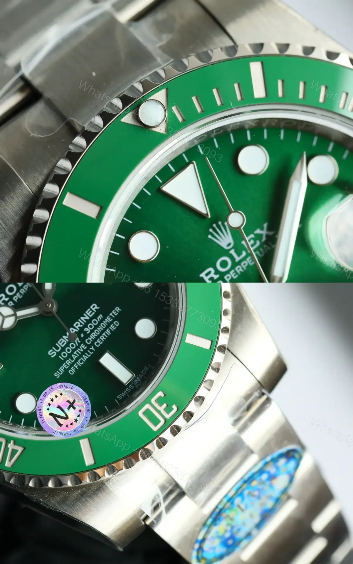 View 5 of Rolex Submariner Green Dial 40mm Oyster Bracelet Premium Edition 116610lv-0002
