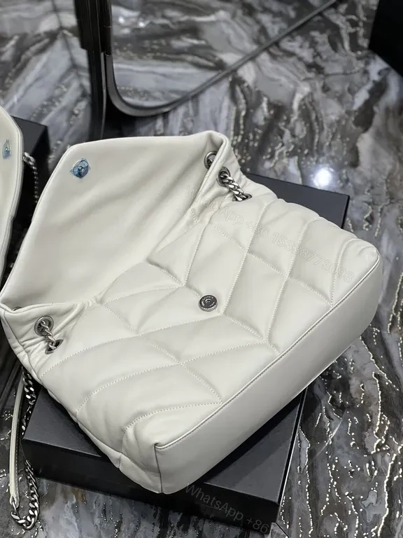 View 5 of Quilted White Shoulder Bag: Luxe Everyday Carriage Bag