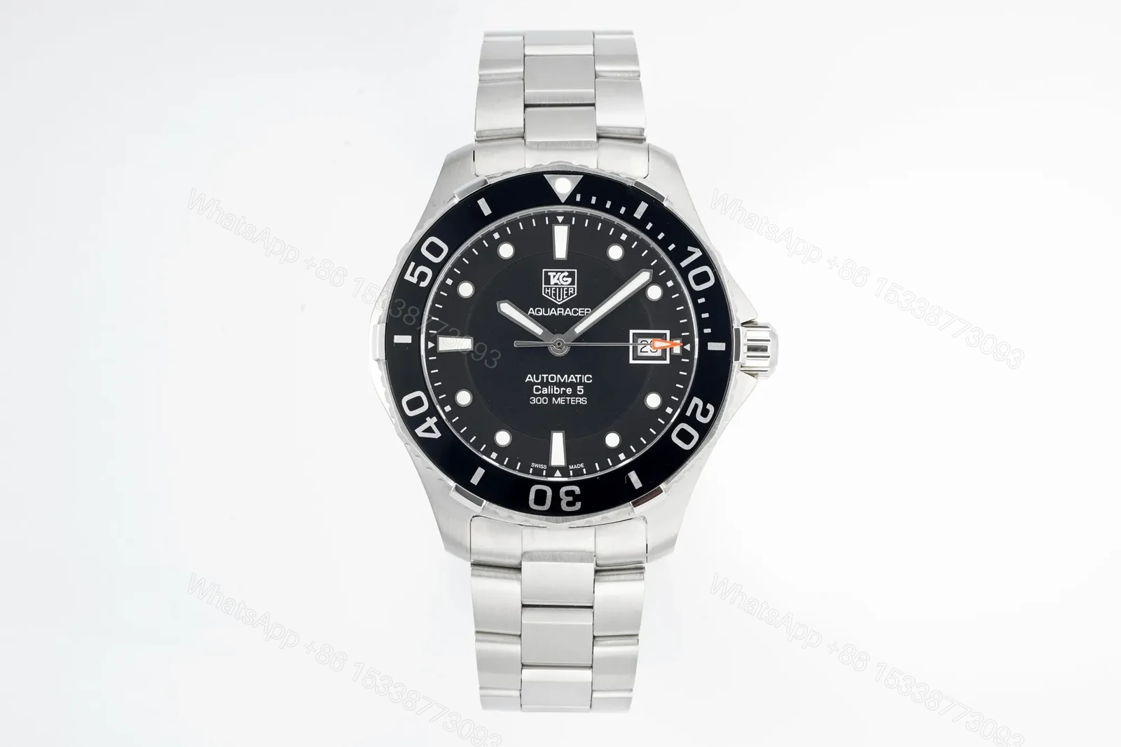XF Factory TAG Heuer Aquaracer Automatic Stainless Steel Watch – Black Dial, Date Display — view 1