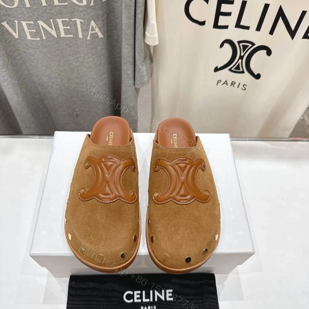 View 2 of CELINE PITEA CLOG IN SUEDE COGNAC 363013954C 18NC