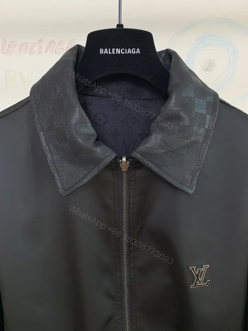 View 3 of Black Quilted Collar Bomber: Subtle Luxury, Everyday Wear