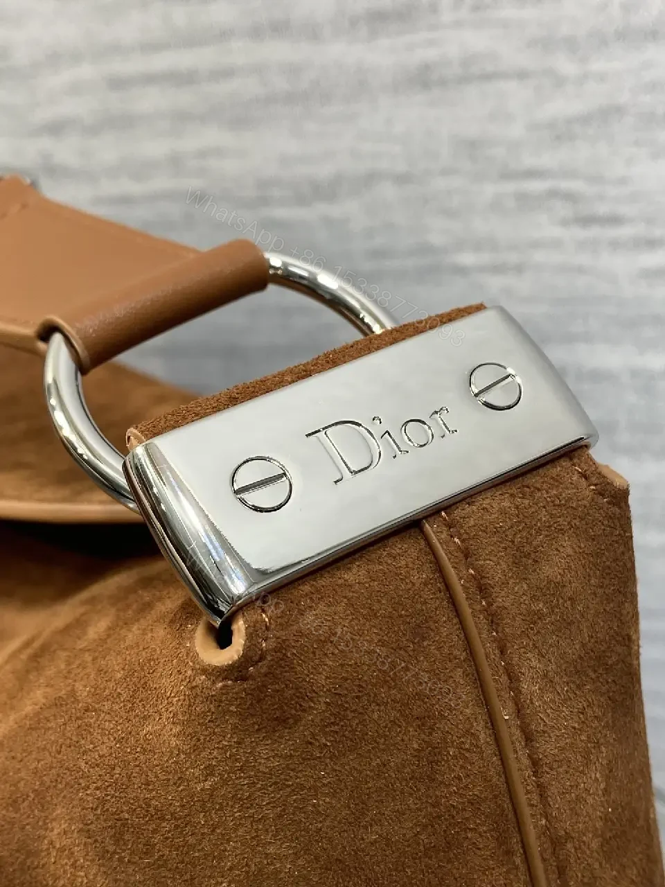 View 8 of Rich Suede Shoulder Bag: Minimalist, Subtle Branding, Crossbody