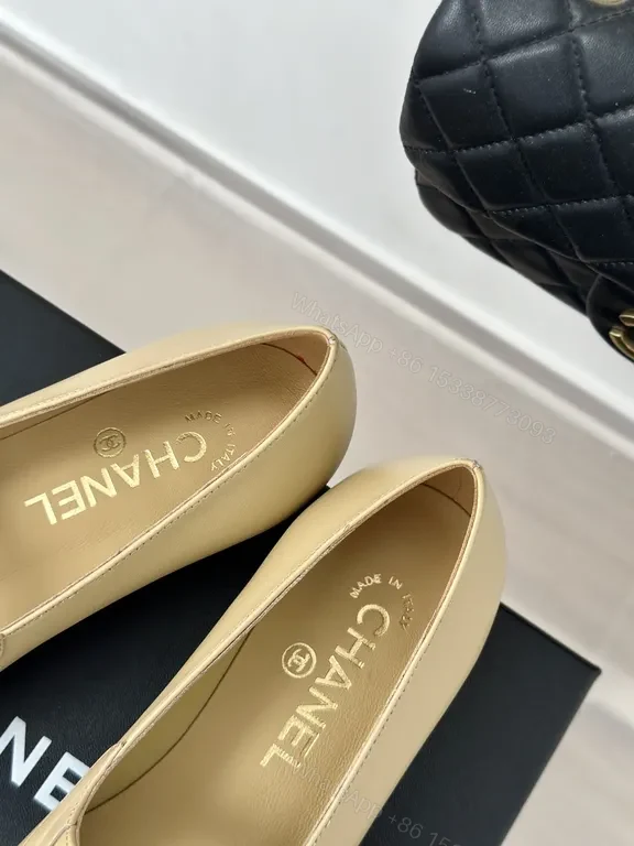 View 3 of Chanel Two-Tone Pointed-Toe Mary Jane Heels