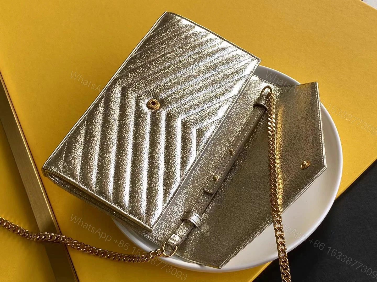 View 9 of Ysl Gold Clutch Ysl Sling Bag