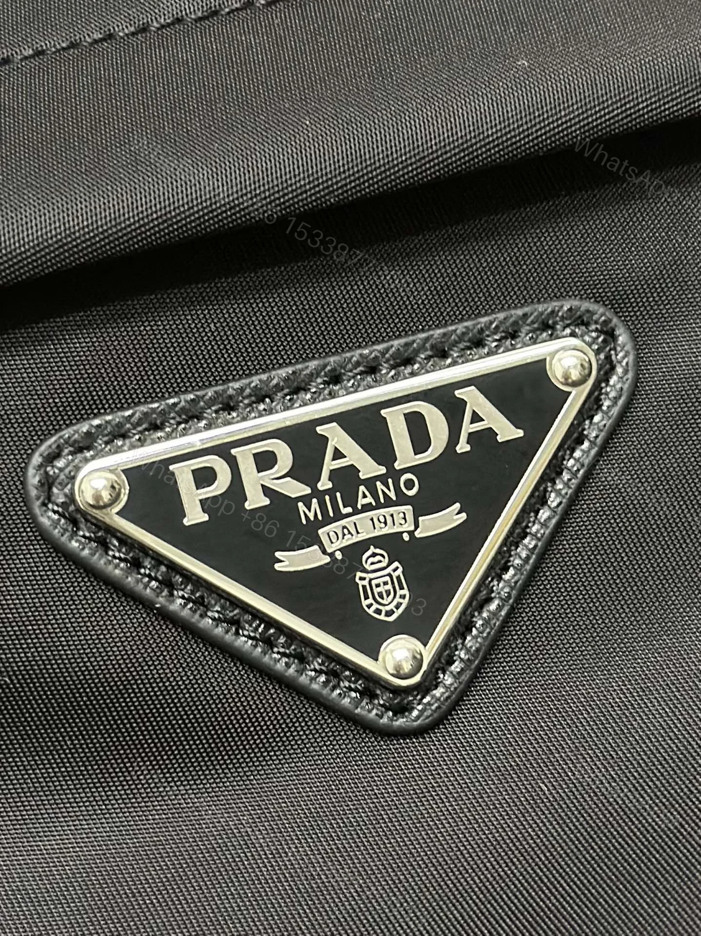 View 2 of SHOULDER BAG 27 IN BLACK RE-NYLON TRIANGLE LOGO