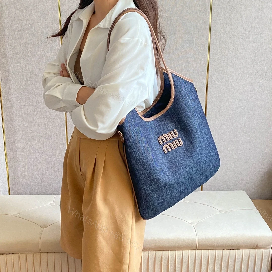 View 16 of 高仿miumiu繆繆*IVY系列5BG231限定款Tote包牛仔布免檢版
